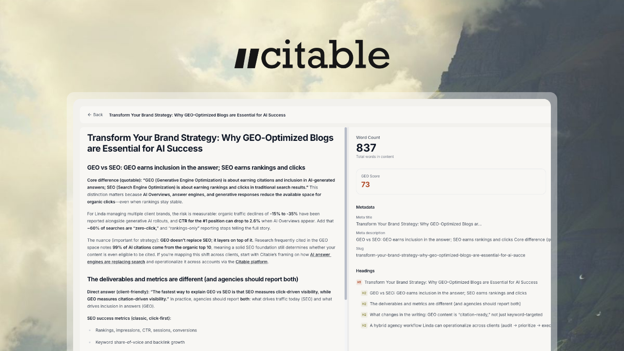 Publish AI-cited blog posts that get found by ChatGPT & Perplexity